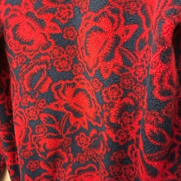 Patagonia RETRO Synchilla Fleece Hawaiian Red Lotus Flower Fleece RARE 🌺 Medium - Picture 7 of 8